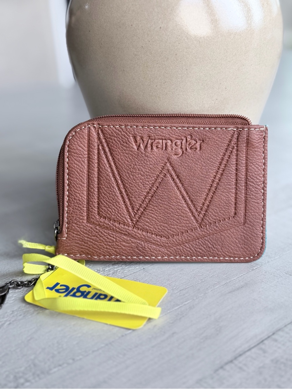 Wrangler Card Holder Wallet Keychain Coin Purse Dark Turquoise NWT - Picture 3 of 4